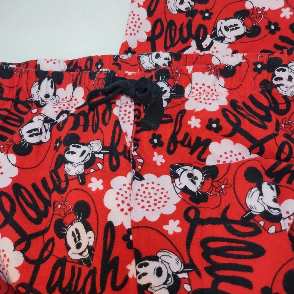 Disney Minnie Mouse Red Love Laugh Fun Pajama Pants Lounge Sleepwear Size XL - Picture 3 of 7